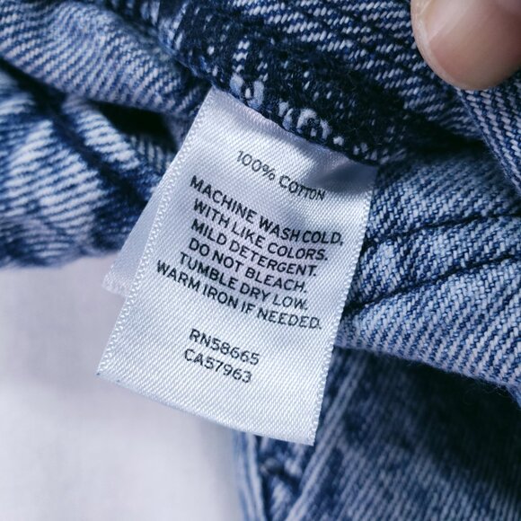 BP. Women's Blue Acid Wash High Waisted Pockets Cargo Straight Leg Pants Size 25 - Picture 16 of 16